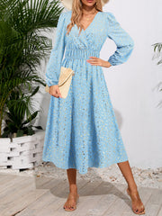 V neck Cocktail Dress Mid Length  Slim Waist Shiny Dress