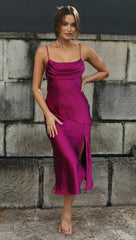 Lady Young Back Self-Tie Slit Strap Dress