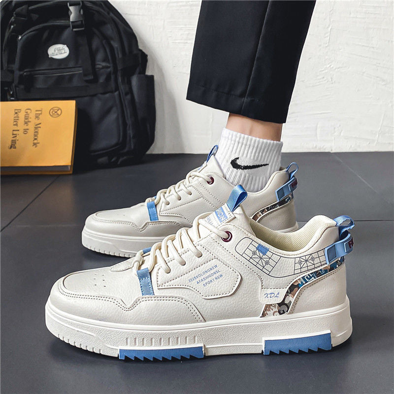 Zapatos deportivos casuales blancos de caña baja
