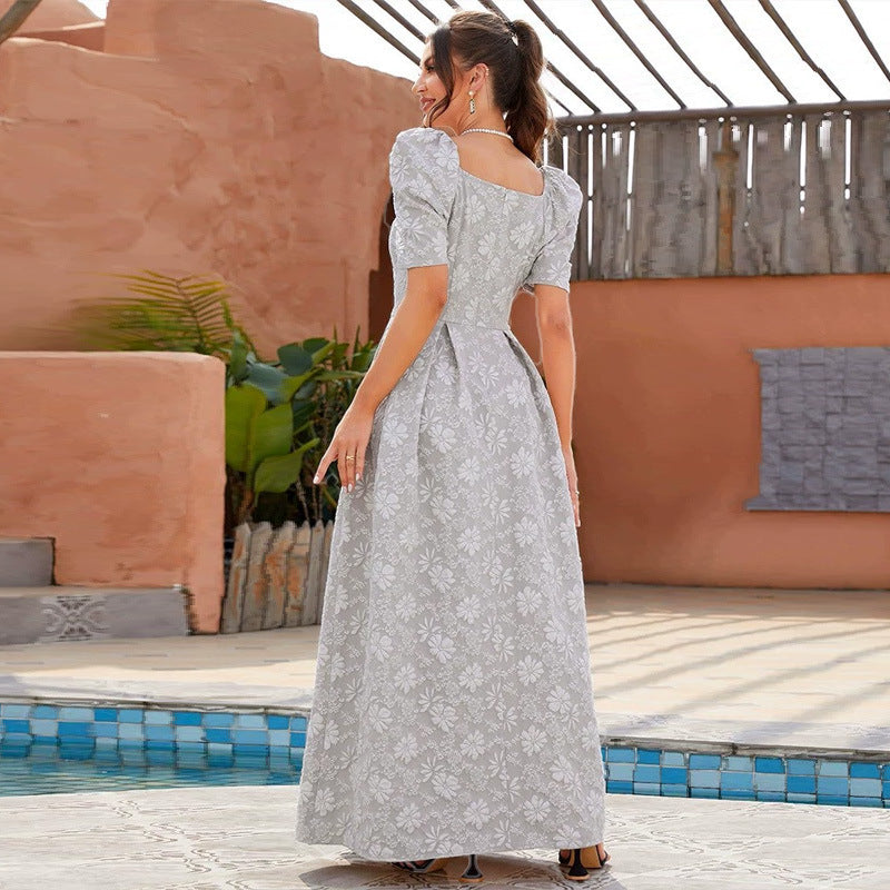 Elegant Elegant Palace Puff Sleeve High Waist Dress