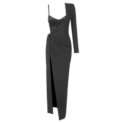 Vestido formal con abertura alta en los hombros y costuras, conjunto informal de dos piezas con chaleco y tirantes