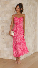 Sling Backless Hollow Out Cutout out When Printing Dress