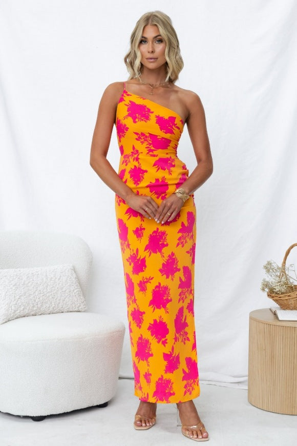 Fashionable Elegant off Shoulder Tight Side Split Backless Dress