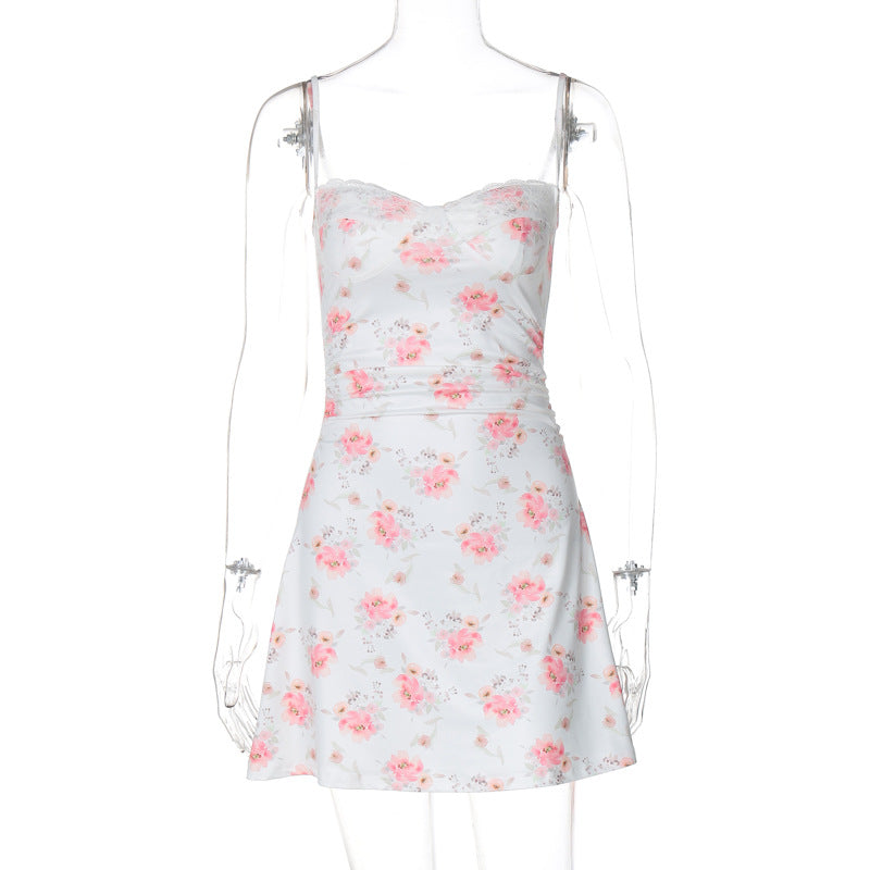 Fresh Sweet Stitching Lace Beach Floral Princess