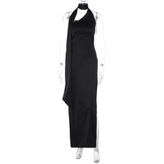 Vestido elegante de moda con abertura en la espalda sin espalda