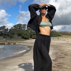 Vestido de té retro para conjunto de camisa de manga abullonada de verano