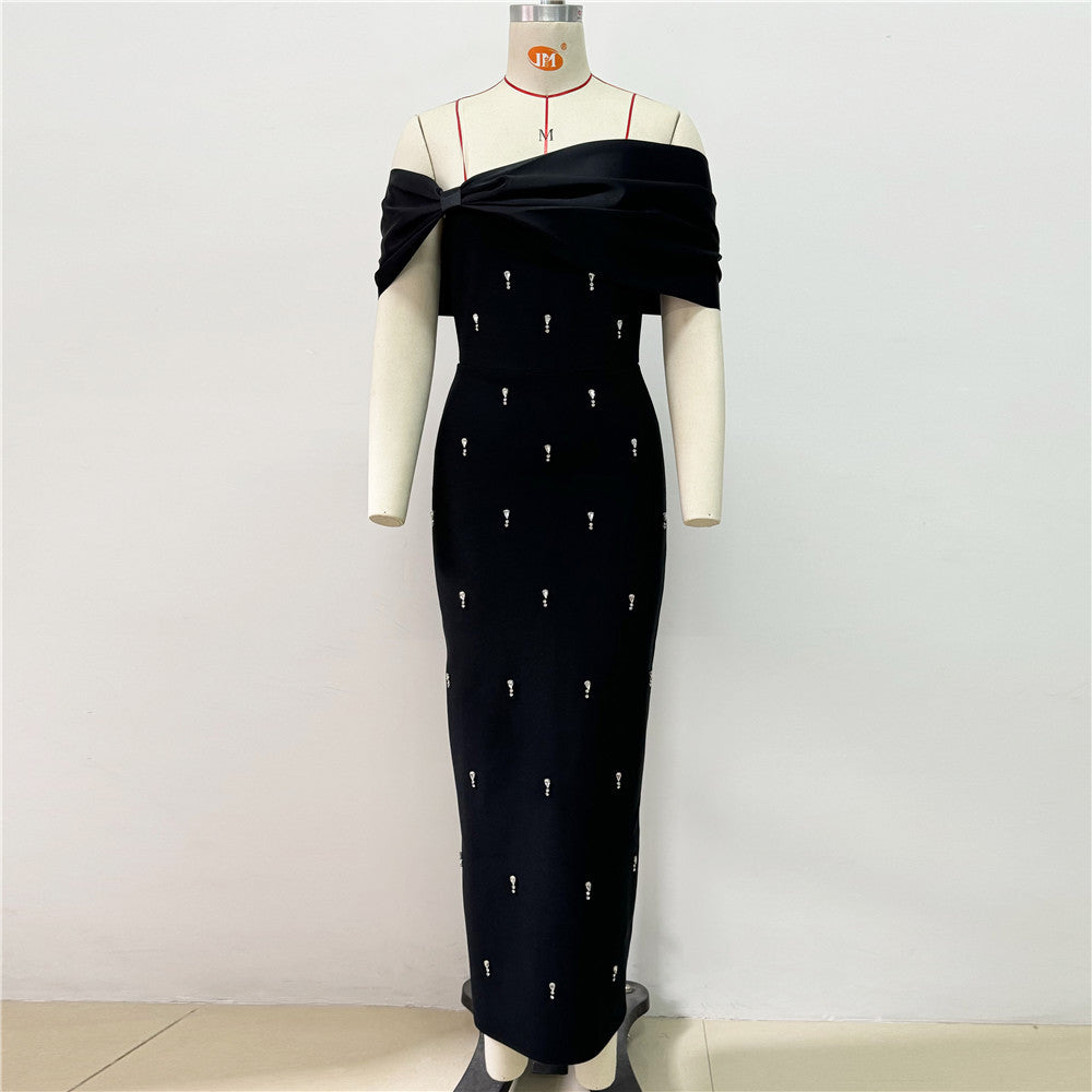 High End Dress off the Shoulder Ladies Party Dinner Dress Bandage Dress