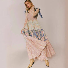 Vestido lencero estampado ajustado