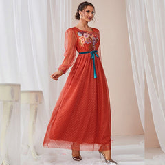 Casual Patchwork Mesh Tied Dress