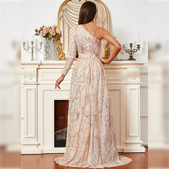 Slim Fit Catwalk Flash off Shoulder Bridesmaid Dress Evening Dress