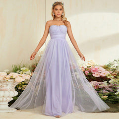 Vestido de noche con escote tubo, vestido de dama de honor, vestido largo ajustado con escote tubo, vestido de talla grande