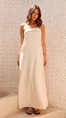 Solid Color Slim Corset Graceful Satin Maxi Dress