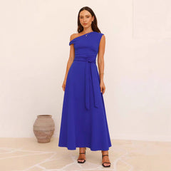 Office Solid Color Lacing Dress