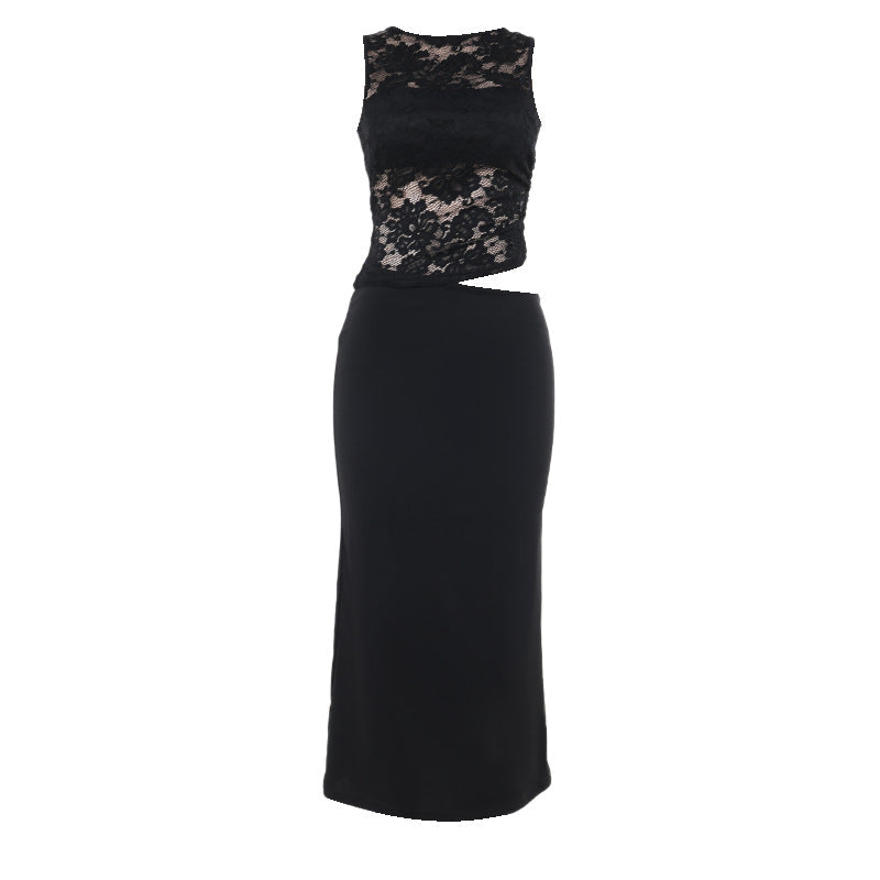 Elegant Vest Lace Hollow Out Cutout Slim Fit