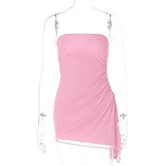 Solid Color Sleeveless Slim Corset Backless Dress