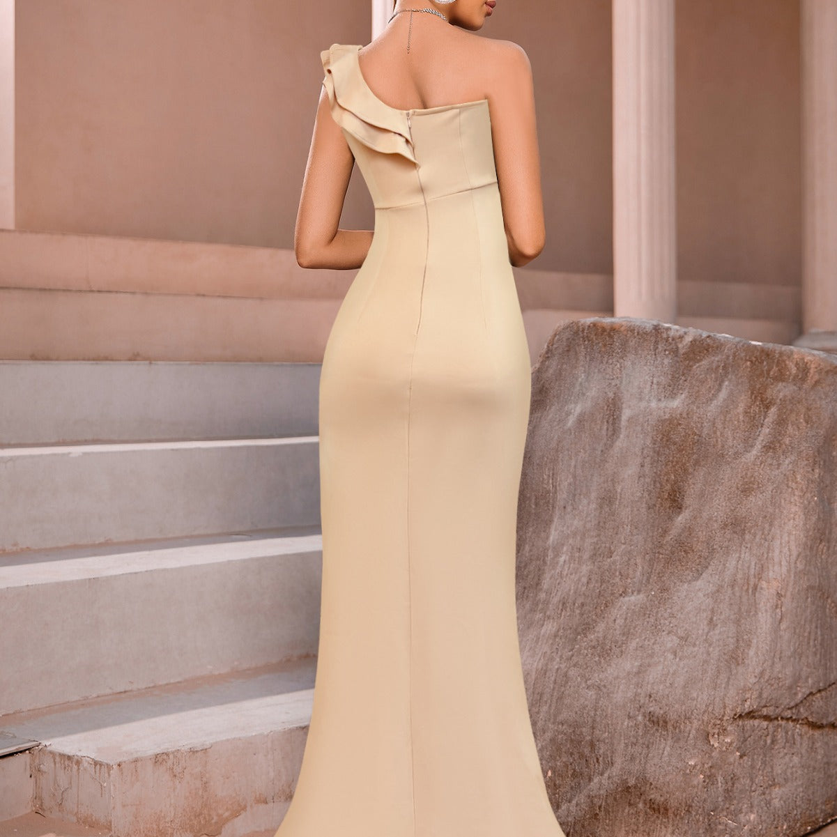 Vestido de noche Vestido de noche dividido Largo Elegante Corte entallado