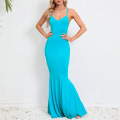 Slim Fit Fishtail Dress Bohemian Floral