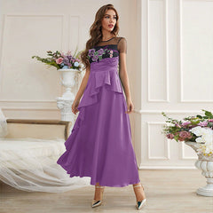 Lace Lined Sling High Waist Embroidery Large Swing Dress