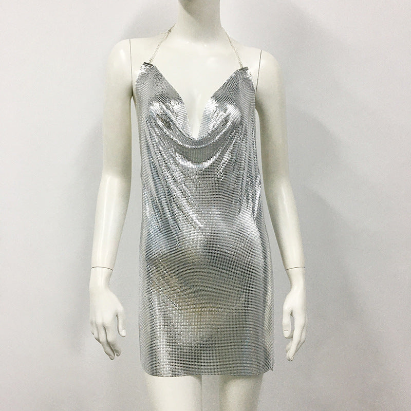 Metal Sequ Dress Slit Cami Dress Shein Same Dress