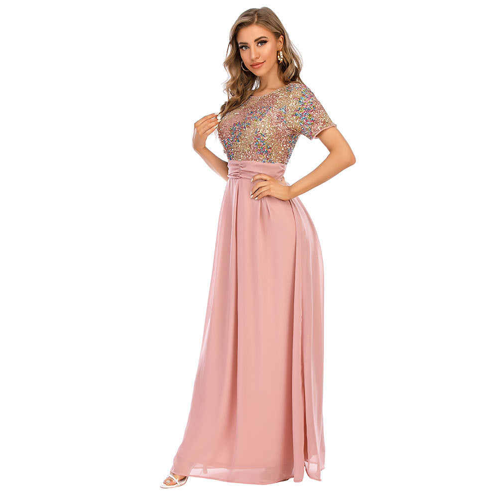 Vestido maxi con costuras de gasa populares