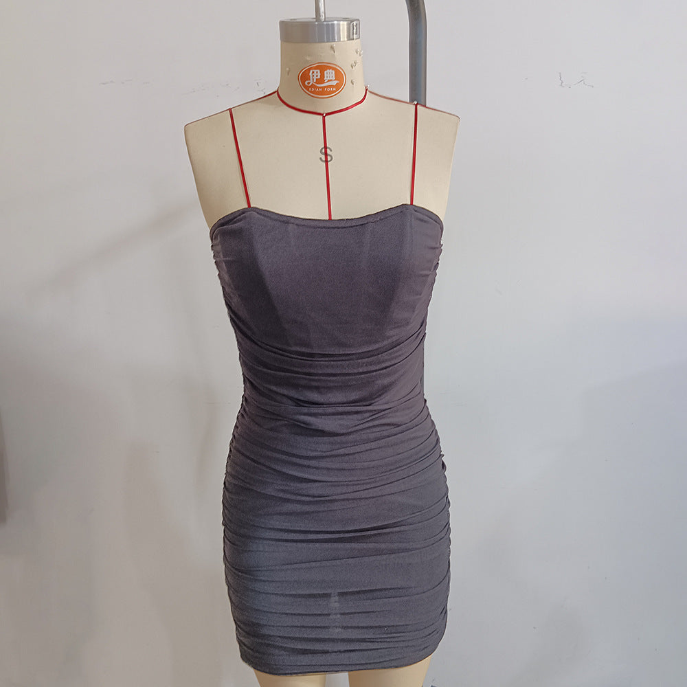 Vestido tipo corsé con varillas en la cadera y top de tubo