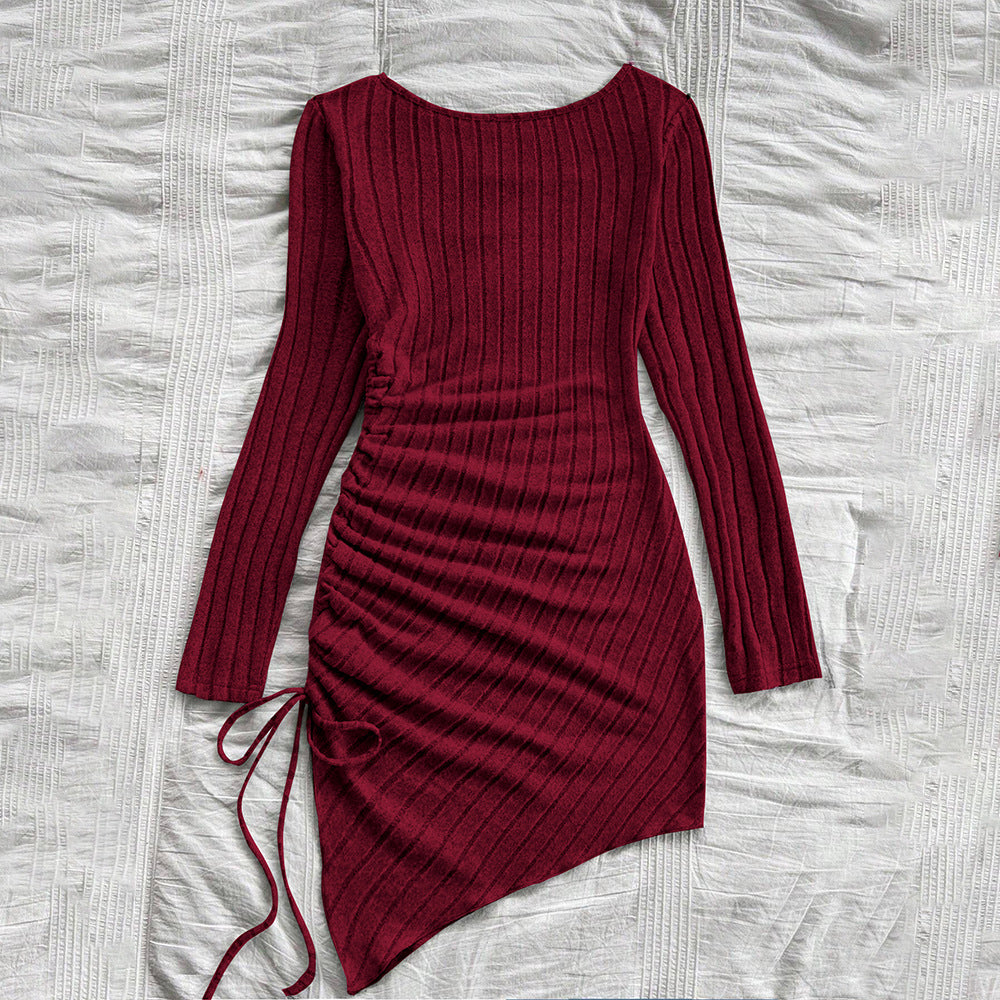 Simple Pure Dress  All Matching Sheath Wine Red Dress