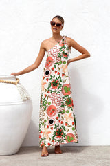 Printed Shoulder Lace up Elegant