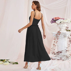 Sling Dress Sleeveless Mesh Maxi Dress
