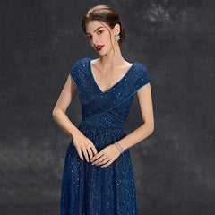 Vestido de noche con escote en V profundo, vestido de dama de honor, vestido de noche largo sin mangas, vestido de fiesta de verano