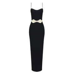 Wave Mesh Spaghetti Strap Dress Cropped Outfit See through Split Dress
