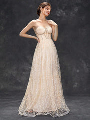 Champagne Tube Top Dress Maxi Dress Slim Fit Super Fairy Slimming Evening Dress Party Cocktail Dress