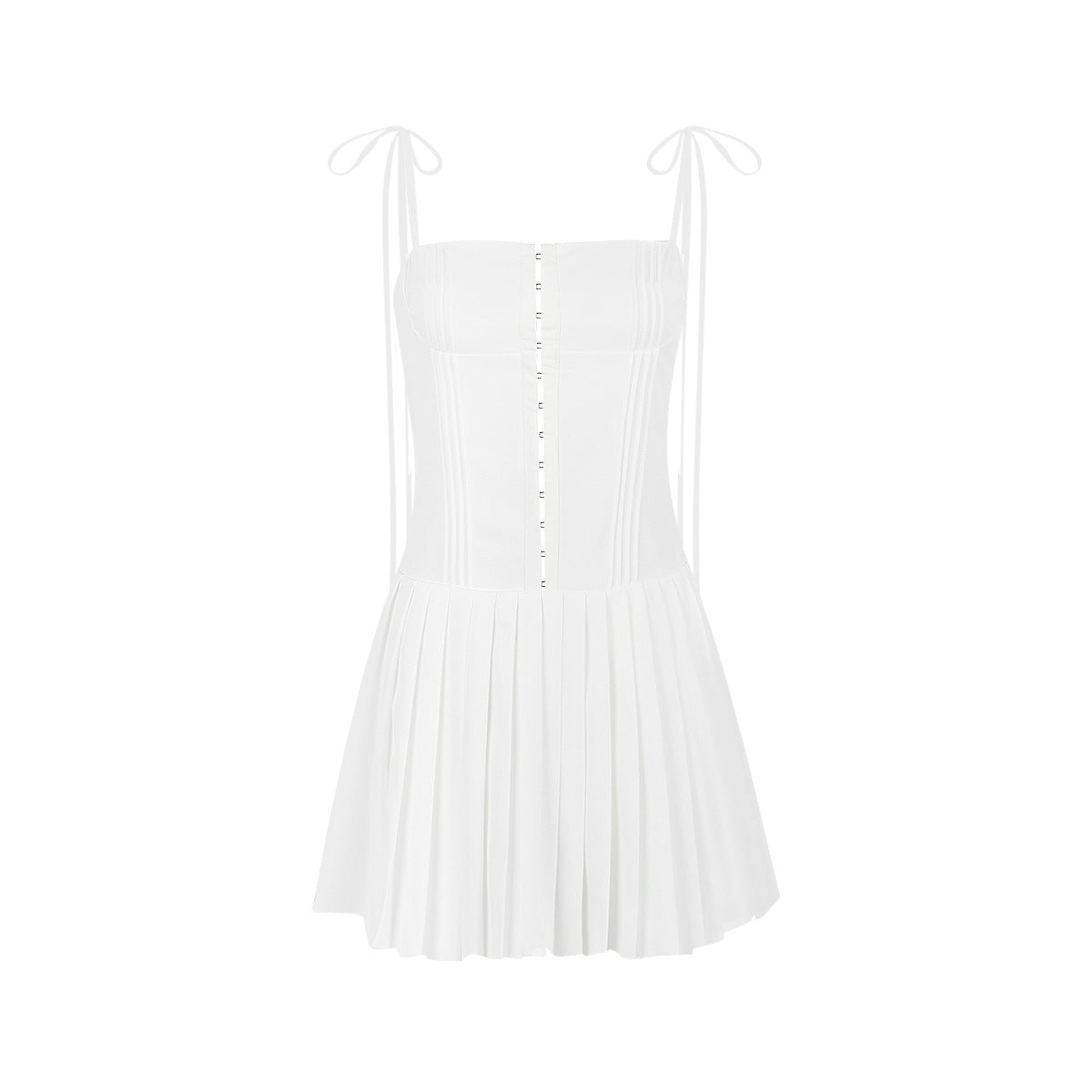 Backless White French Strap Dress