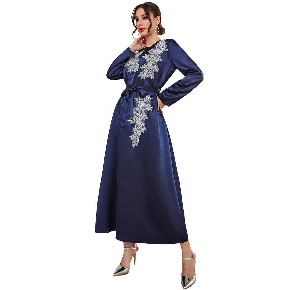Long Sleeved Dress Office Embroidered Long Dress Winter
