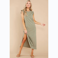 Casual Wooden Ear A Line Trousers Knitted Dress