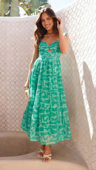 Top tubo con tirantes y estampado floral con abertura maxi