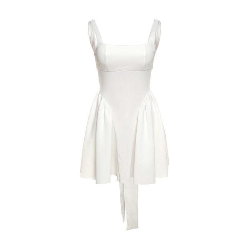 Backless Lace up Bow Evening
