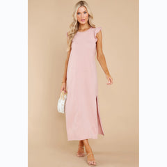 Casual Wooden Ear A Line Trousers Knitted Dress
