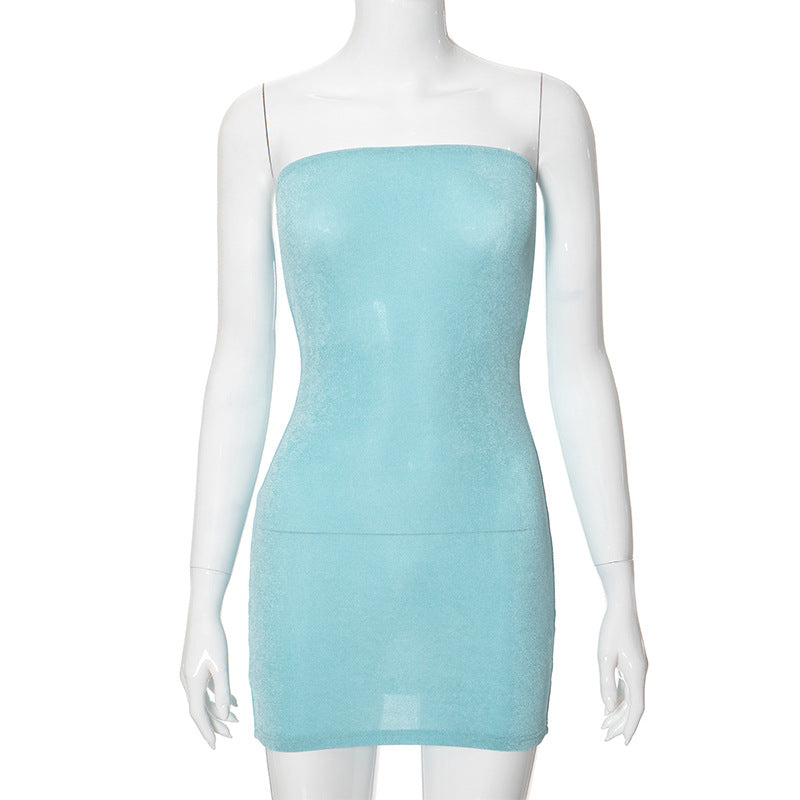 Vestido tubo de color liso sin mangas hasta la cadera