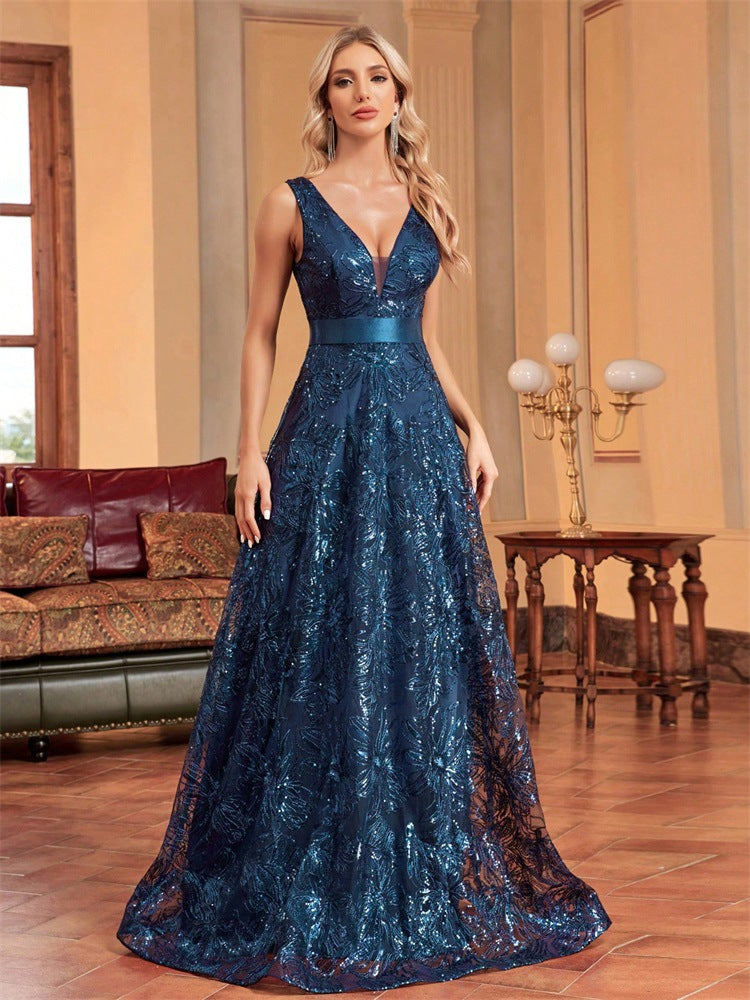 Deep V Plunge Dress Backless Slim Fit Fishtail Bridesmaid Cocktail Evening