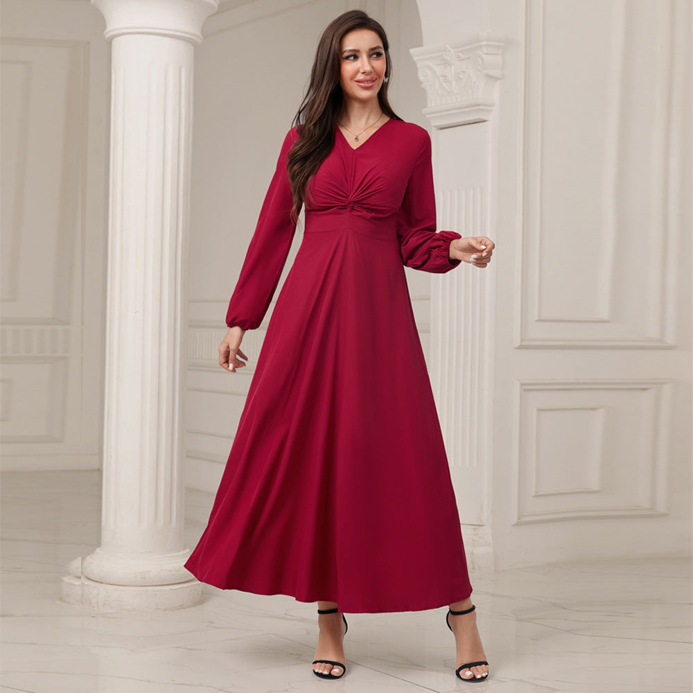 Casual Solid Color High Waist Dress