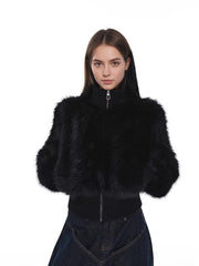 Puffer-Cordjacke mit Reißverschluss