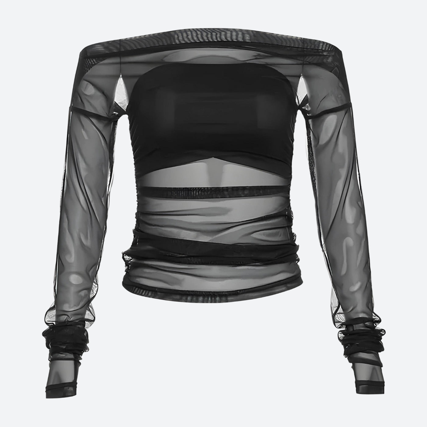 Schulterfreies Mesh-Top