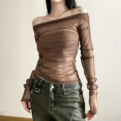 Schulterfreies Mesh-Top