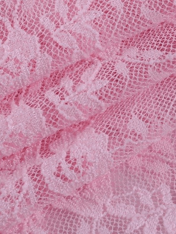 Rosa Tanktop mit kurzem Schnitt und Spitze