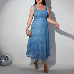 Plus Size Dress Clothes Slim Party Strap Evening Dress