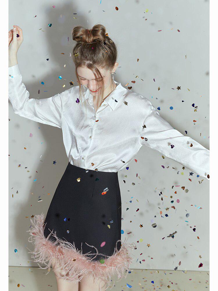 Satinbluse im Pure Design
