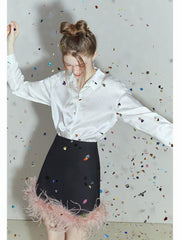 Satinbluse im Pure Design