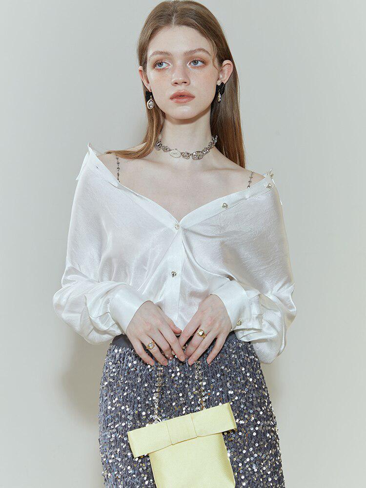 Satinbluse im Pure Design