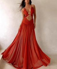 Weißes Netz-Kleid mit Spaghettiträgern und Cut-outs 