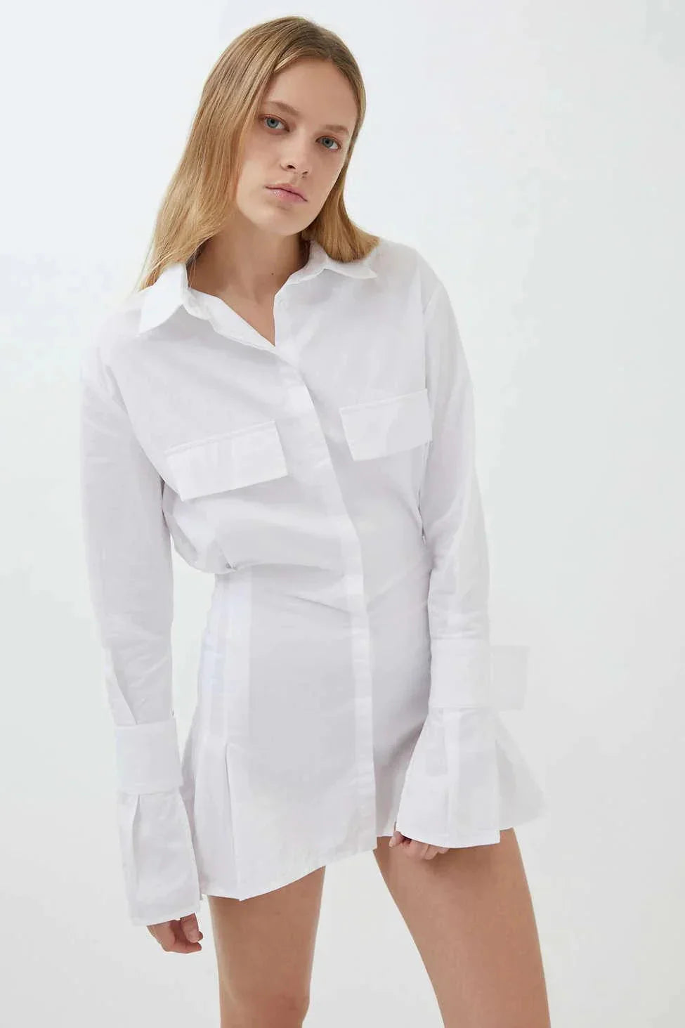 white shirt dress oversized White Oversized Shirt Dress